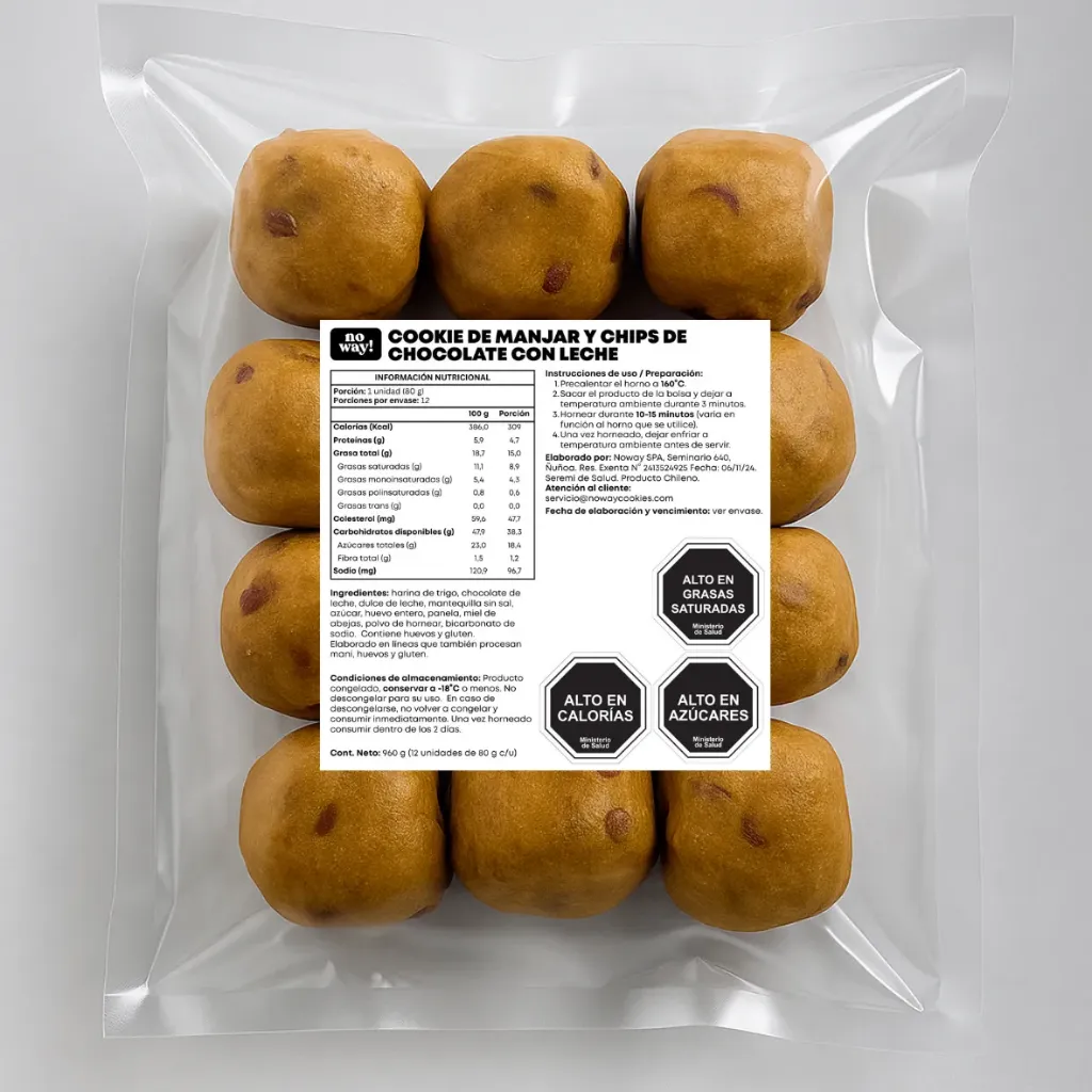 12 Cookies de Manjar rellenas para hornear