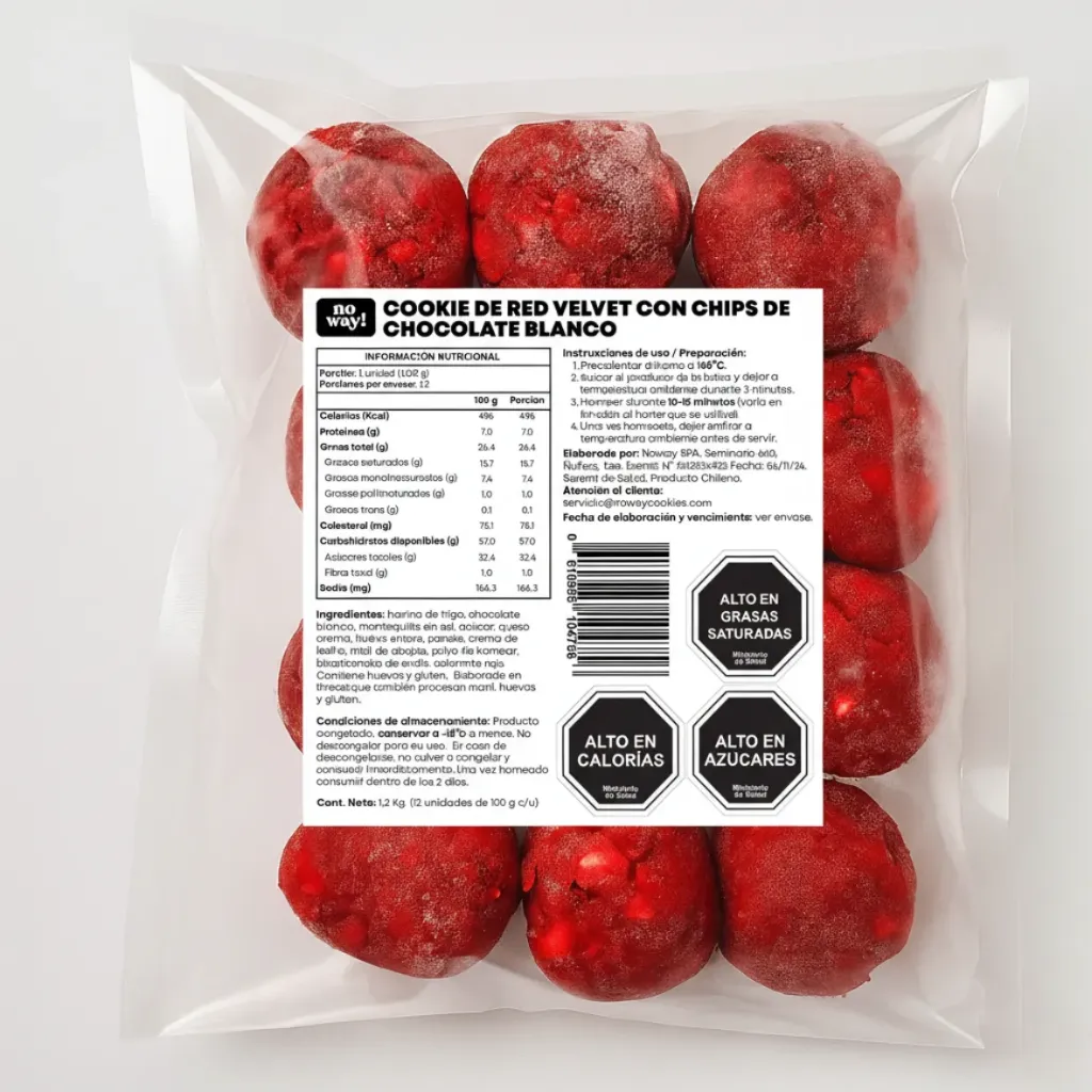 12 Cookies Red Velvet rellenas para hornear